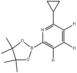 2-cyclopropyl-6-(4,4,5,5-tetramethyl-1,3,2-dioxaborolan-2-yl)pyridine-3,4,5-d3 化学構造式