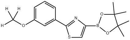 2-(3-(methoxy-d3)phenyl)-4-(4,4,5,5-tetramethyl-1,3,2-dioxaborolan-2-yl)thiazole Struktur