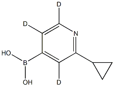 (2-cyclopropylpyridin-4-yl-3,5,6-d3)boronic acid 结构式