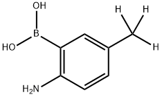 (2-amino-5-(methyl-d3)phenyl)boronic acid 化学構造式