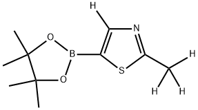 2-(methyl-d3)-5-(4,4,5,5-tetramethyl-1,3,2-dioxaborolan-2-yl)thiazole-4-d 结构式