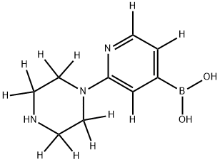(2-(piperazin-1-yl-2,2,3,3,5,5,6,6-d8)pyridin-4-yl-3,5,6-d3)boronic acid,2241875-79-4,结构式