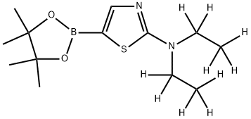N,N-bis(ethyl-d5)-5-(4,4,5,5-tetramethyl-1,3,2-dioxaborolan-2-yl)thiazol-2-amine Struktur