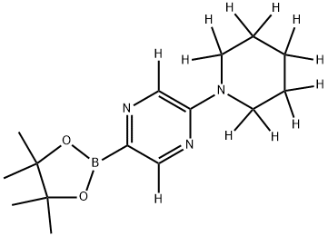 2-(piperidin-1-yl-d10)-5-(4,4,5,5-tetramethyl-1,3,2-dioxaborolan-2-yl)pyrazine-3,6-d2,2241876-63-9,结构式