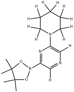 2-(piperidin-1-yl-d10)-6-(4,4,5,5-tetramethyl-1,3,2-dioxaborolan-2-yl)pyrazine-3,5-d2 Structure