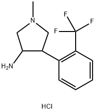 1-METHYL-4-[2-(TRIFLUOROMETHYL)PHENYL]PYRROLIDIN-3-AMINE DIHYDROCHLORIDE 结构式