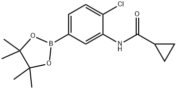 N-(2-chloro-5-(4,4,5,5-tetramethyl-1,3,2-dioxaborolan-2-yl)phenyl)cyclopropanecarboxamide Struktur