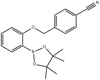 4-[2-(4,4,5,5-Tetramethyl-[1,3,2]dioxaborolan-2-yl)-phenoxymethyl]-benzonitrile Struktur