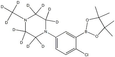 1-(4-chloro-3-(4,4,5,5-tetramethyl-1,3,2-dioxaborolan-2-yl)phenyl)-4-(methyl-d3)piperazine-2,2,3,3,5,5,6,6-d8,2256704-10-4,结构式