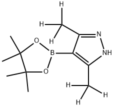 3,5-bis(methyl-d3)-4-(4,4,5,5-tetramethyl-1,3,2-dioxaborolan-2-yl)-1H-pyrazole Struktur