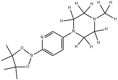 1-(methyl-d3)-4-(6-(4,4,5,5-tetramethyl-1,3,2-dioxaborolan-2-yl)pyridin-3-yl)piperazine-2,2,3,3,5,5,6,6-d8 结构式