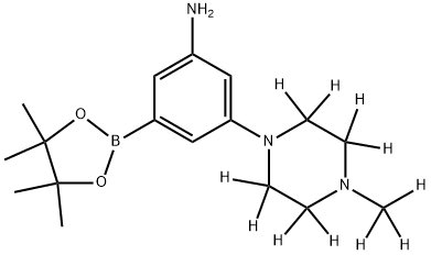 3-(4-(methyl-d3)piperazin-1-yl-2,2,3,3,5,5,6,6-d8)-5-(4,4,5,5-tetramethyl-1,3,2-dioxaborolan-2-yl)aniline Structure