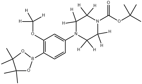 tert-butyl 4-(3-(methoxy-d3)-4-(4,4,5,5-tetramethyl-1,3,2-dioxaborolan-2-yl)phenyl)piperazine-1-carboxylate-2,2,3,3,5,5,6,6-d8,2256704-91-1,结构式