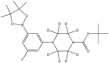 tert-butyl 4-(3-fluoro-5-(4,4,5,5-tetramethyl-1,3,2-dioxaborolan-2-yl)phenyl)piperazine-1-carboxylate-2,2,3,3,5,5,6,6-d8 Struktur
