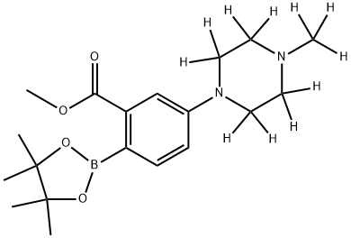 methyl 5-(4-(methyl-d3)piperazin-1-yl-2,2,3,3,5,5,6,6-d8)-2-(4,4,5,5-tetramethyl-1,3,2-dioxaborolan-2-yl)benzoate Structure
