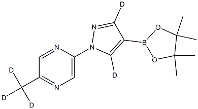 2-(methyl-d3)-5-(4-(4,4,5,5-tetramethyl-1,3,2-dioxaborolan-2-yl)-1H-pyrazol-1-yl-3,5-d2)pyrazine,2256705-94-7,结构式