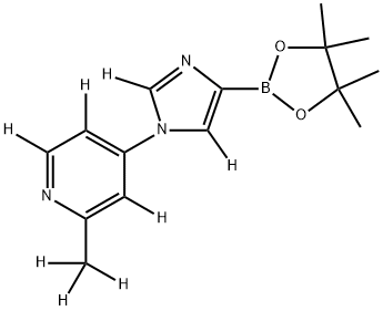 2-(methyl-d3)-4-(4-(4,4,5,5-tetramethyl-1,3,2-dioxaborolan-2-yl)-1H-imidazol-1-yl-2,5-d2)pyridine-3,5,6-d3 结构式