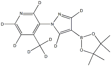 4-(methyl-d3)-3-(4-(4,4,5,5-tetramethyl-1,3,2-dioxaborolan-2-yl)-1H-pyrazol-1-yl-3,5-d2)pyridine-2,5,6-d3 Structure