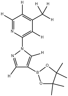 4-(methyl-d3)-2-(4-(4,4,5,5-tetramethyl-1,3,2-dioxaborolan-2-yl)-1H-pyrazol-1-yl-3,5-d2)pyridine-3,5,6-d3 Struktur