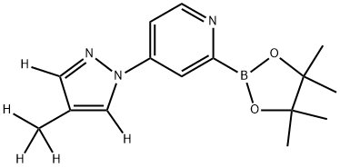 4-(4-(methyl-d3)-1H-pyrazol-1-yl-3,5-d2)-2-(4,4,5,5-tetramethyl-1,3,2-dioxaborolan-2-yl)pyridine Structure