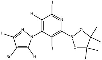 4-(4-bromo-1H-pyrazol-1-yl-3,5-d2)-2-(4,4,5,5-tetramethyl-1,3,2-dioxaborolan-2-yl)pyridine-3,5,6-d3 Structure