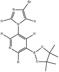 3-(4-bromo-1H-imidazol-1-yl-2,5-d2)-5-(4,4,5,5-tetramethyl-1,3,2-dioxaborolan-2-yl)pyridine-2,4,6-d3 Struktur