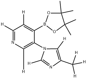 3-(4-(methyl-d3)-1H-imidazol-1-yl-2,5-d2)-4-(4,4,5,5-tetramethyl-1,3,2-dioxaborolan-2-yl)pyridine-2,5,6-d3 Struktur