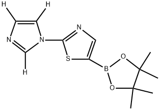2-(1H-imidazol-1-yl-d3)-5-(4,4,5,5-tetramethyl-1,3,2-dioxaborolan-2-yl)thiazole,2256706-97-3,结构式