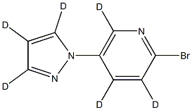 2-bromo-5-(1H-pyrazol-1-yl-d3)pyridine-3,4,6-d3,2256707-37-4,结构式