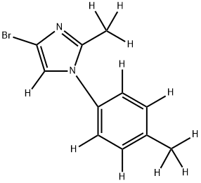 4-bromo-2-(methyl-d3)-1-(4-(methyl-d3)phenyl-2,3,5,6-d4)-1H-imidazole-5-d,2256710-20-8,结构式