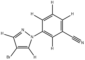 3-(4-bromo-1H-pyrazol-1-yl-3,5-d2)benzonitrile-d4 Structure