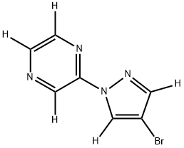 2-(4-bromo-1H-pyrazol-1-yl-3,5-d2)pyrazine-3,5,6-d3,2256710-94-6,结构式