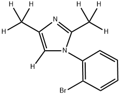 1-(2-bromophenyl)-2,4-bis(methyl-d3)-1H-imidazole-5-d 化学構造式