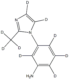 3-(2-(methyl-d3)-1H-imidazol-1-yl-4,5-d2)benzen-2,4,5,6-d4-amine 化学構造式