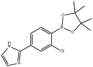 2-(3-chloro-4-(4,4,5,5-tetramethyl-1,3,2-dioxaborolan-2-yl)phenyl)-1H-imidazole 化学構造式