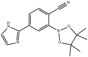 4-(1H-imidazol-2-yl)-2-(4,4,5,5-tetramethyl-1,3,2-dioxaborolan-2-yl)benzonitrile 化学構造式