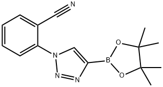 2-(4-(4,4,5,5-tetramethyl-1,3,2-dioxaborolan-2-yl)-1H-1,2,3-triazol-1-yl)benzonitrile Structure