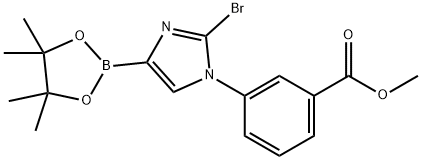 methyl 3-(2-bromo-4-(4,4,5,5-tetramethyl-1,3,2-dioxaborolan-2-yl)-1H-imidazol-1-yl)benzoate Structure