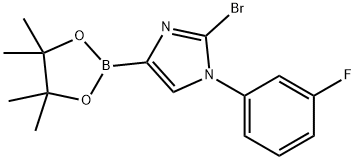 2-bromo-1-(3-fluorophenyl)-4-(4,4,5,5-tetramethyl-1,3,2-dioxaborolan-2-yl)-1H-imidazole Struktur