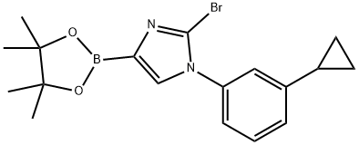 2-bromo-1-(3-cyclopropylphenyl)-4-(4,4,5,5-tetramethyl-1,3,2-dioxaborolan-2-yl)-1H-imidazole 化学構造式