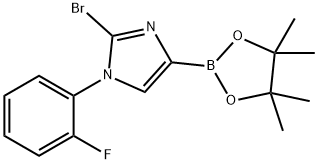 2-bromo-1-(2-fluorophenyl)-4-(4,4,5,5-tetramethyl-1,3,2-dioxaborolan-2-yl)-1H-imidazole 结构式