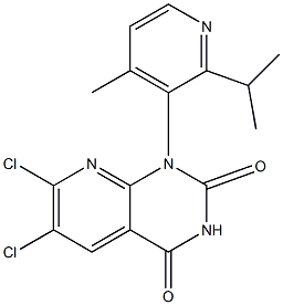 6,7-dichloro-1-(2-isopropyl-4-methylpyridin-3-yl)pyrido[2,3-d]pyrimidine-2,4(1H,3H)-dione Structure