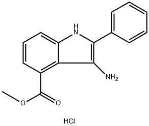 3-Amino-2-phenyl-1H-indole-4-carboxylic acid methyl ester hydrochloride,2305079-54-1,结构式