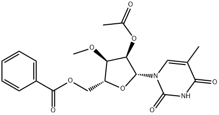 2'-O-Acetyl-5'-O-benzoyl-3'-O-methyl-5-methyluridine 化学構造式