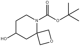 2-Oxa-5-azaspiro[3.5]nonane-5-carboxylic acid, 8-hydroxy-, 1,1-dimethylethyl ester Struktur