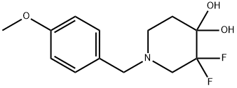 3,3-二氟-1-(4-甲氧基苄基)哌啶-4-酮水合物 结构式