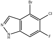 1H-Indazole, 4-bromo-5-chloro-6-fluoro- 化学構造式