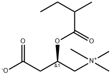 1-Propanaminium, 3-carboxy-N,N,N-trimethyl-2-(2-methyl-1-oxobutoxy)-, inner salt, (2R)-, 256928-75-3, 结构式