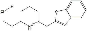 R-(-)-1-(ベンゾフラン-2-イル)-2-プロピルアミノペンタン 化学構造式