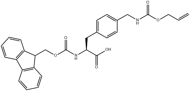 (2S)-2-({[(9H-fluoren-9-yl)methoxy]carbonyl}amino)-3-[4-({[(prop-2-en-1-yloxy)carbonyl]amino}methyl)phenyl]propanoic acid 结构式